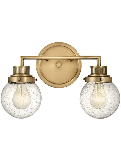 Poppy 2-Light Bath Sconce in Heritage Brass.